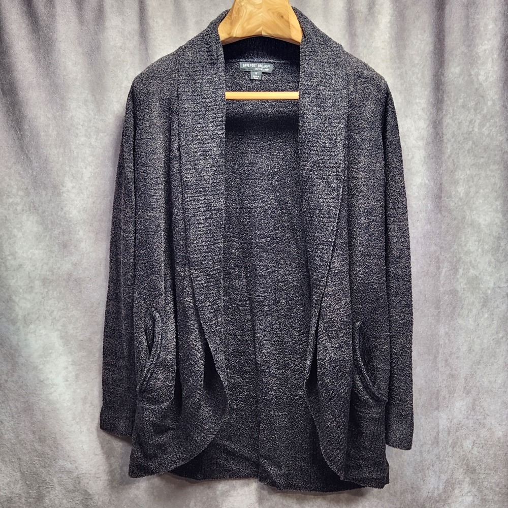 Barefoot Dreams CozyChic Lite Open Front Circle Cardi Cardigan Carbon 452 M